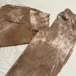 Brown Tie-Dye Lounge Set